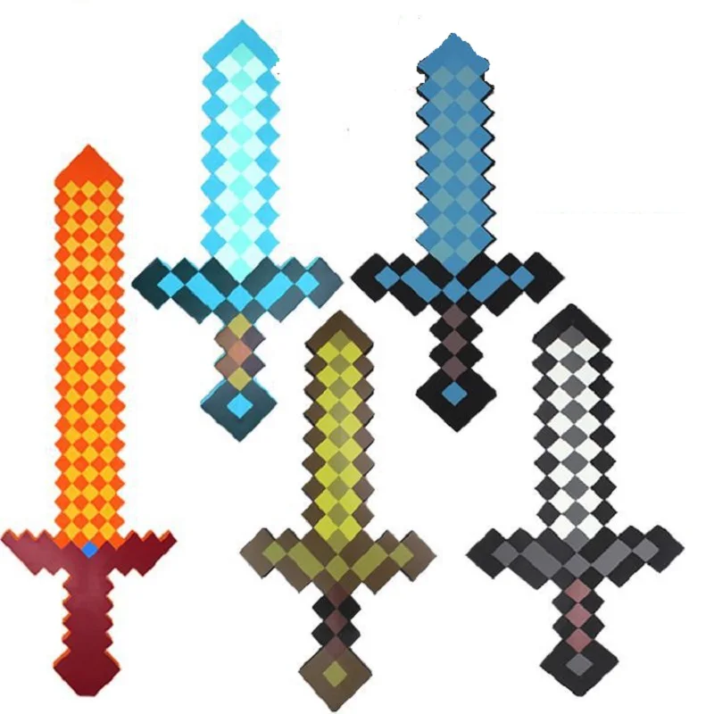 Minecrafted Design Blue Diamond Sword Soft EVA Foam Toy Sword Kids Lovely Toys For Children