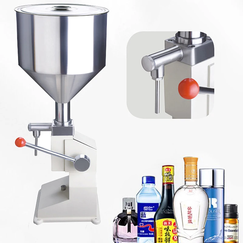 

Manual Liquid Filling Machine 5-50ml Quantitative Filling Liquid Paste Honey Cosmetics Cream Shampoo Stainless Steel