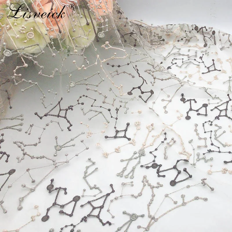 1 метр 135 см вышитое звездное небо Тюль мягкая сетка ткань одежда для девочек женское платье Детская одежда материал diy Швейные принадлежности