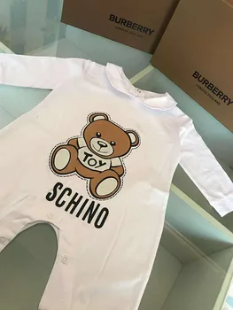 

Printed bear letter BABY BODYSUIT, newborn baby clothes, 0-2-year-old baby clothes, spring and summer baby clothes baby onesie