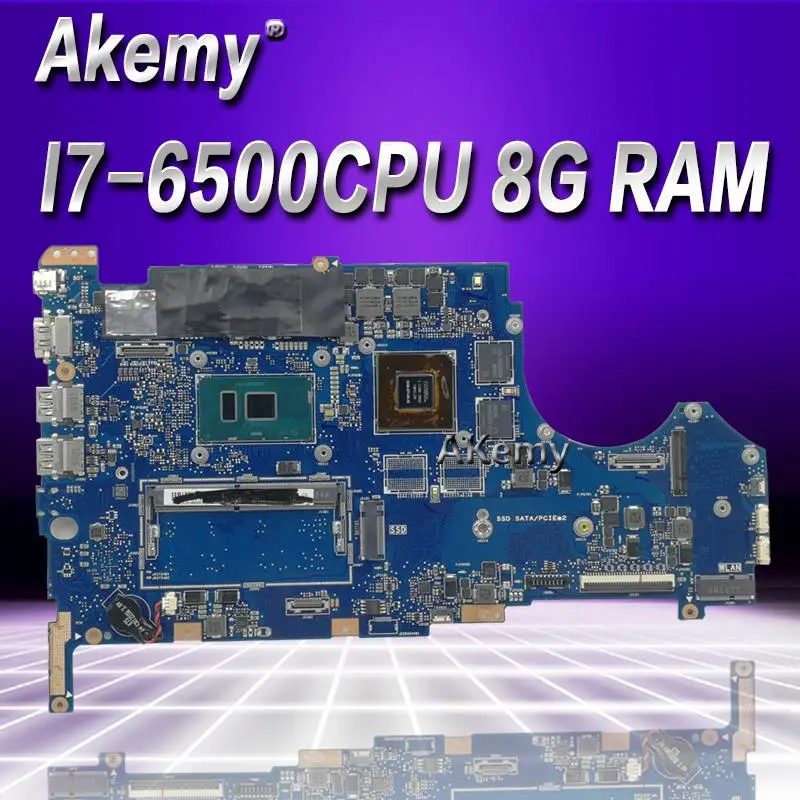 Akem UX560UX mainboard For Asus UX560U UX560UQK UX560UQ UX560UX Q524U Q524UQ Q524UX laptop motherboard I7-6500CPU 8G RAM GT940M
