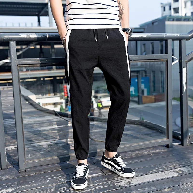 

2019 Autumn New Style Contrast Color Webbing Yunda Harem Ankle Banded Pants MEN'S Trousers 1938 P45