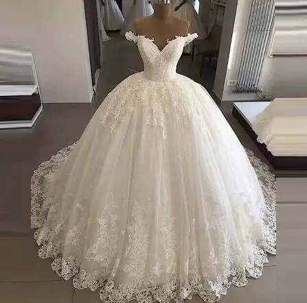 Vintage Plus Size Bridal Dresses Lace Up Appliques robe de mariee trouwjurk Custom Made Arabian Wedding | Свадьбы и торжества