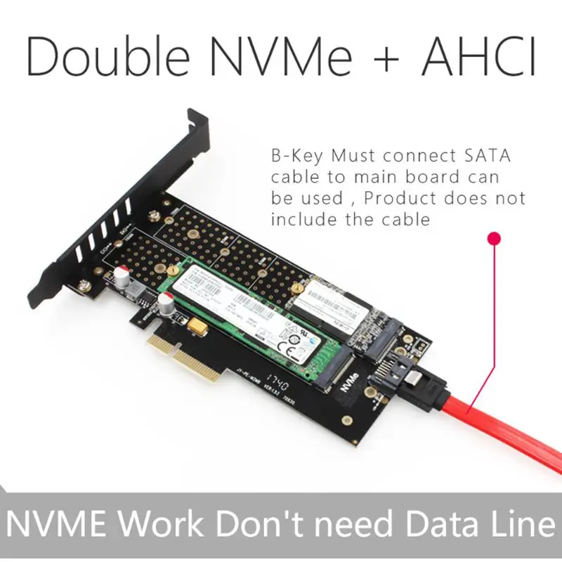 M.2 NVMe NGFF к PCIE3.0 SSD адаптер карта SATA3 с охлаждающим вентилятором карта расширения