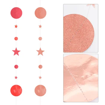

2PCS Christmas Paper String Creative Banners Decor Party Decor Layout Party Paper String Pendant Star Round Pieces Banners for C