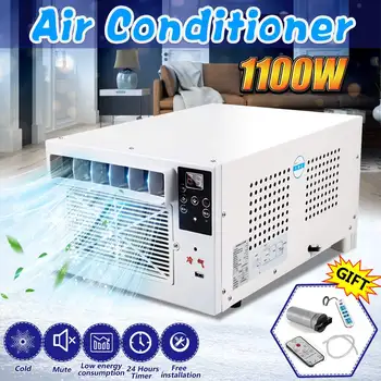 

220V/AC 1100W Portable Air Conditioner Cooling Heating Dual Use Refrigerated Desktop Air Conditioner Remote Control + LED Panel