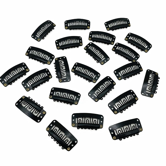 U/T Shape 30Pcs/Lot Clip In Hair Extension Wig Clips For Human Hair Bangs  Snap Hair Clips For Extensions Metal Comb For Closure