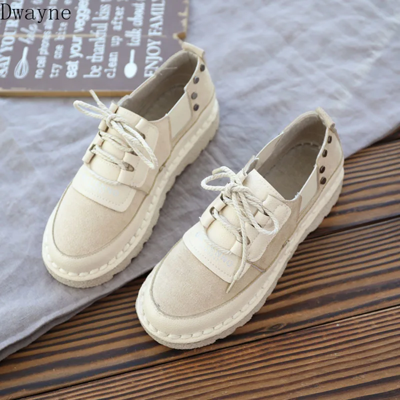 

Hand-made soft bottom wild single shoe Japanese student casual shoes lace-up Mori Literary low help flat shoes retro women shoes
