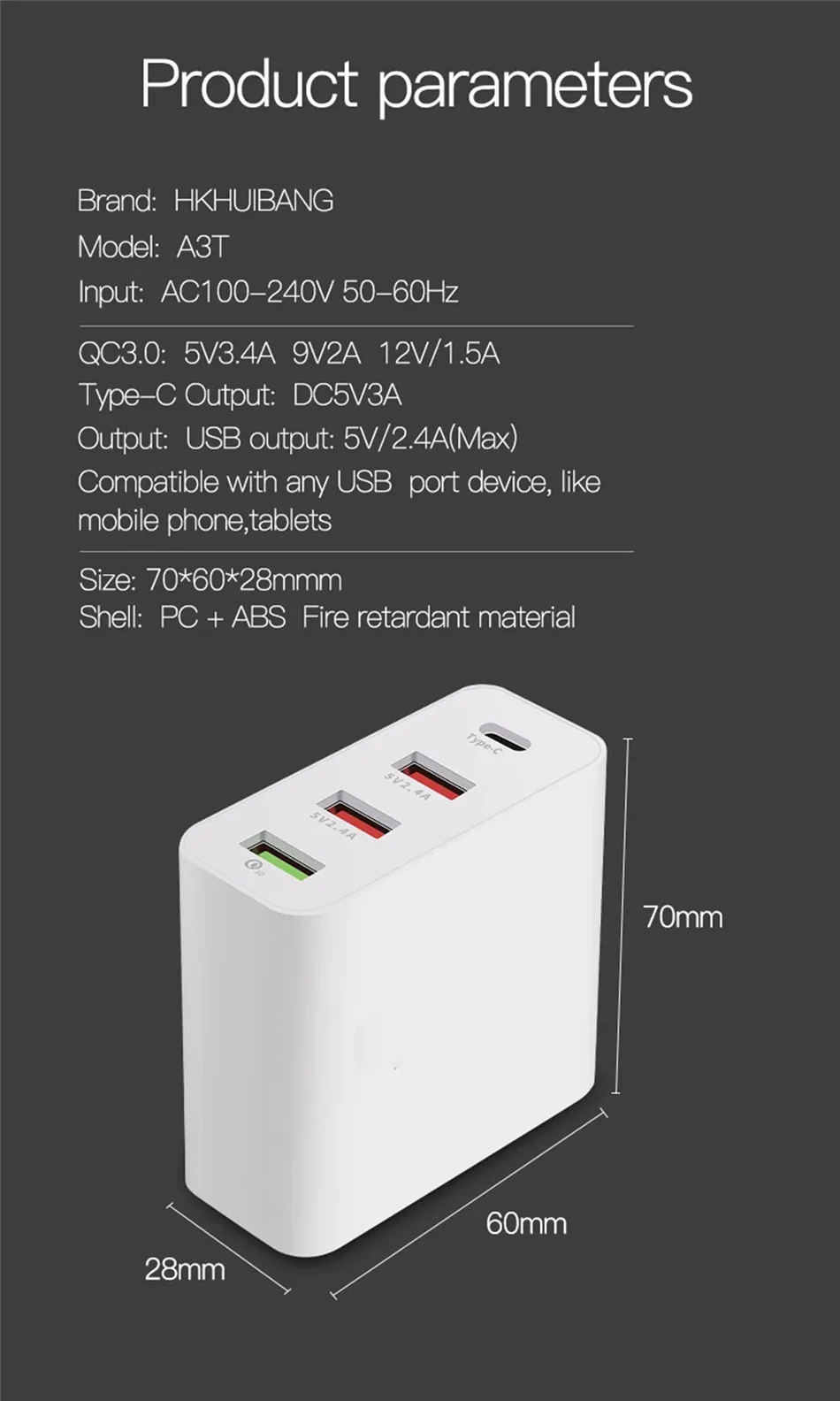 OTTWN 48 Вт usb type-C USB-C 3,0 A Быстрая зарядка PD четырехпортовый мобильный телефон Быстрая зарядка зарядное устройство адаптер плоский PD зарядное устройство