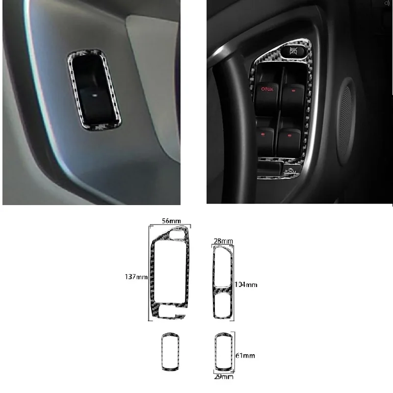 

Carbon Fiber Car Interior Window Lift Switch Frame Window Control Panel Stickers Fit For Subaru Legacy Outback 2005-2009