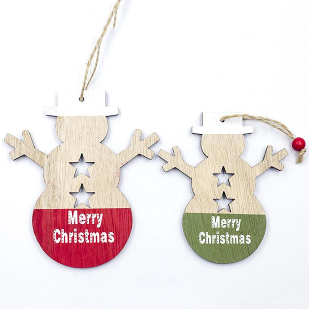 2 шт рождественские деревянные украшения расписные буквы DIY елочные украшения Рождественские украшения - Цвет: Snowman