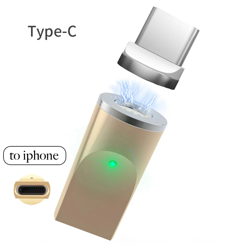 Магнитный адаптер 3A преобразователь тока быстрой зарядки 3 в 1 адаптер IOS Android type-C Магнитный трансферный разъем Micro USB - Цвет: iPhone to Type C
