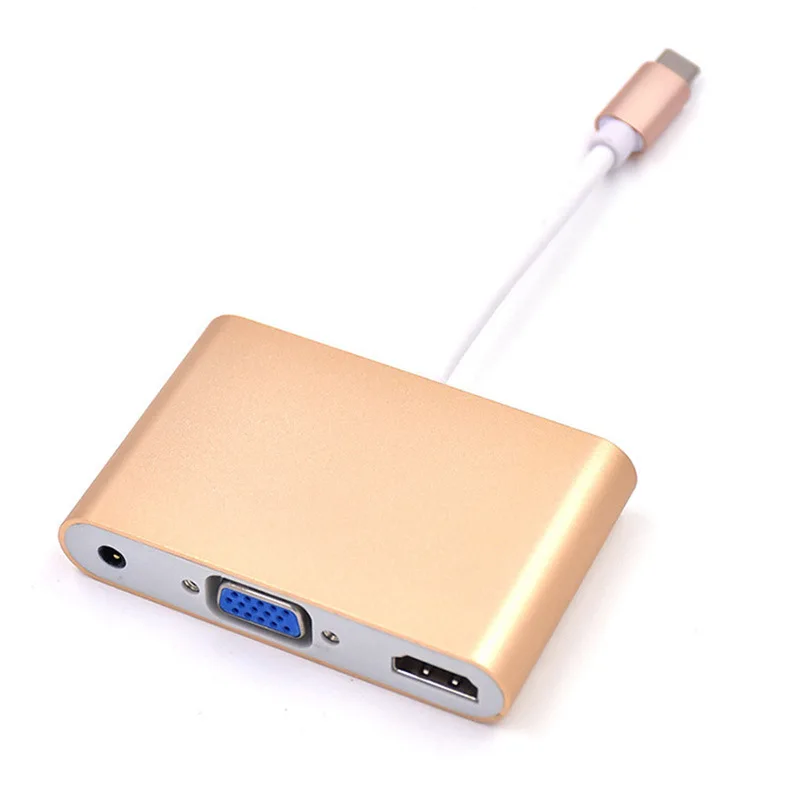 Оптовая продажа Горячая продажа USB3.1 TYPE-C к HDMI MacBook видео патч-корд высокой четкости VGA полосковый волновод аудио