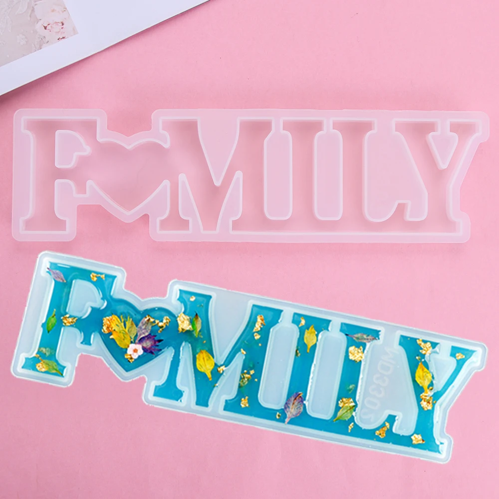 Silicone mold 1 PC Heart Shape HOME LOVE Silicone Mould Letters Crystal Resin Mold DIY Crafts Casting MoldsHome Decoration Jewelry Making Tool