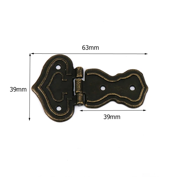 Cabinet Hinges 2pcs Vintage Bronze Cabinet Hinges Decoration Jewelry Box Wooden box Hinge With Screws Drawer Furniture Fittings
