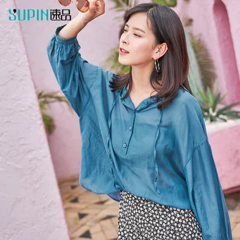 

SUPIN Summer Women Hooded Shirts Fashion Solid Loose Long Sleeve Casual Female Short Pullover Tops 519228006