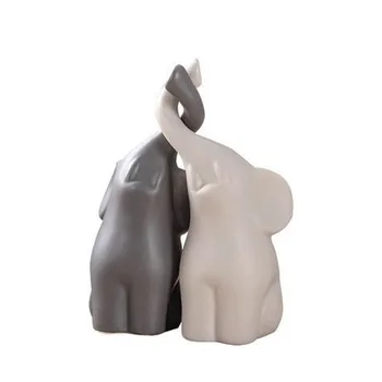 

Ceramic Elephant Couples Figurines Miniatures Animal Ornaments Creative Figurines And Crafts Furnishings For Living Room ZM903