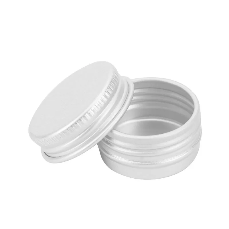 Nachfüllbar Container Aluminium Leere Kosmetische Silber Box Schraube Jar Tragbare Reise Zinn Verpackung Box Make-Up Creme Lip Balm Töpfe