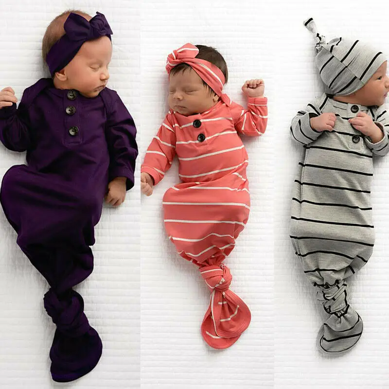 Мягкая хлопковая для новорожденных младенческий спальный мешок пеленать обертывание малыша младенческой постельные принадлежности одежда шляпа 2 шт наряд