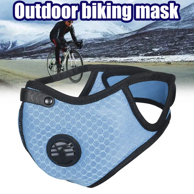 

Dustproof Outdoor Riding Mesh Mask Headwear Hiking Solid Color Grid Durable Blue Outdoor Riding Mask Motorcycle Riding Mask