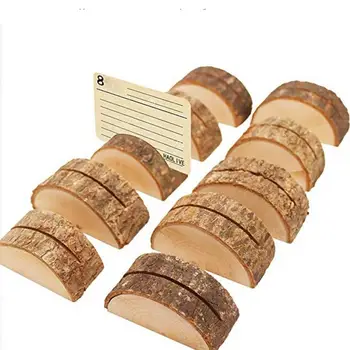 

10pcs Rustic Natural Wood Table Name Number Place Card Holder Memo Note Photo Picture Clip Decor Wedding Party Decoration