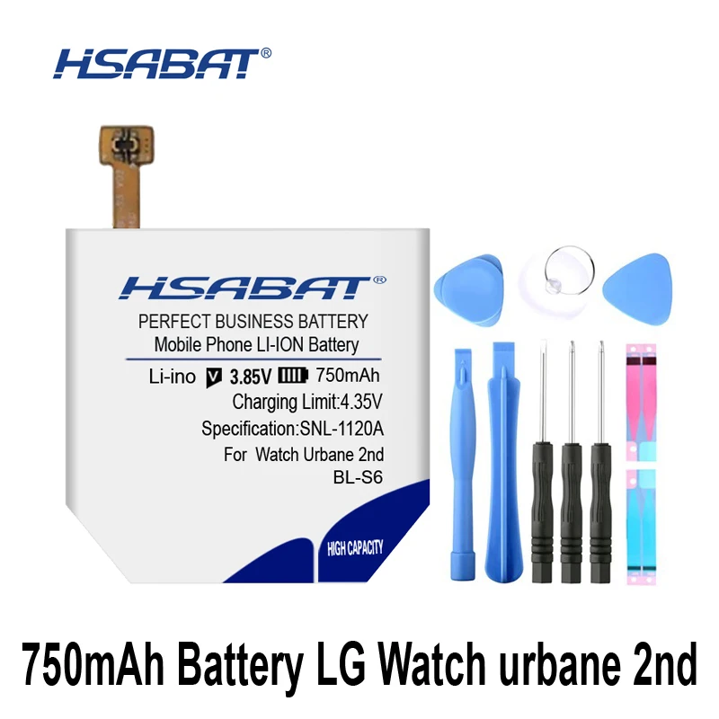 HSABAT BL-S6 750mAh Аккумулятор для LG Watch Urbane 2nd Edition LTE W200 батареи