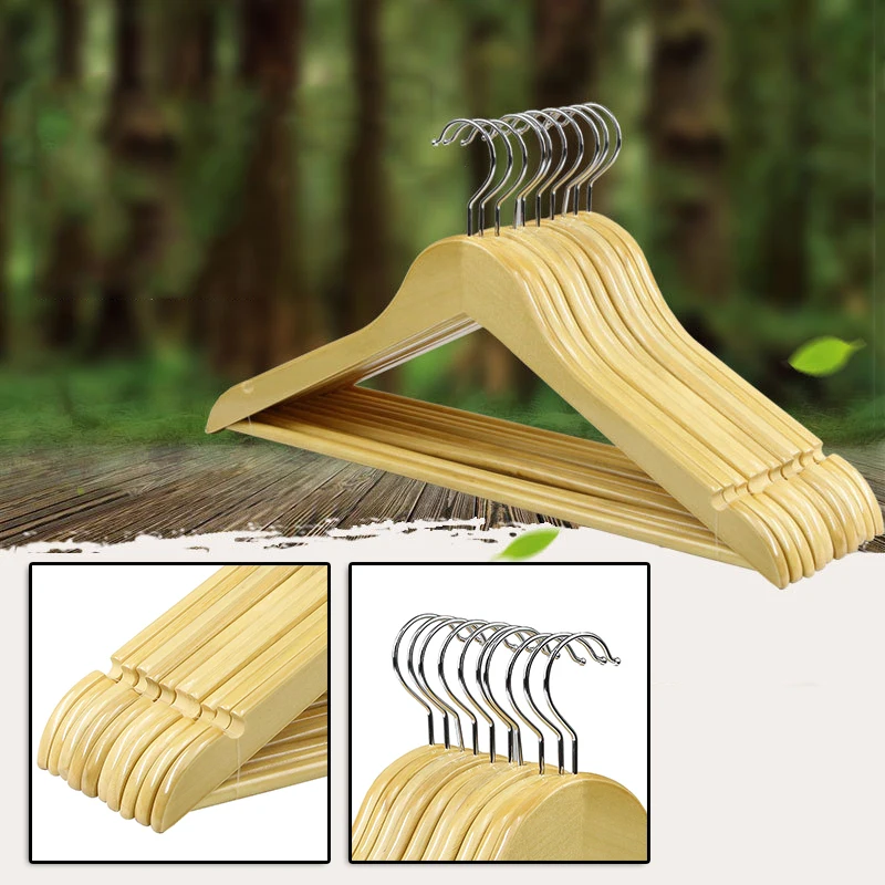 

Non-slip Clothes Store Adult Mens Suit Coat Wood Hanging Rack Hangers 10 Pieces