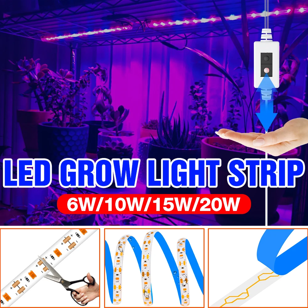 Led Full Spectrum Pianta Coltiva La Luce Di Striscia Usb Phyto Lampada Led Serra Piantina Fito Lampada Del Fiore Led Di Coltura Idroponica Crescita La