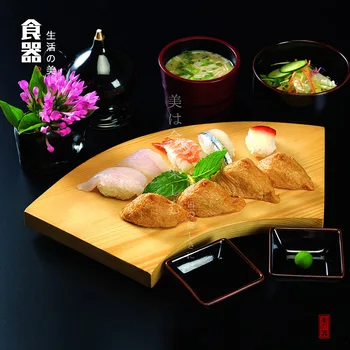 

Sushi Board Bamboo Sushi Tray Japanese and Korean Cooking Stool Wooden Sushi Table Wooden Bench Japanese Tableware Sushi Table