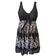 TYAKKVE, размера плюс, одежда для плавания, женские шорты Танкини, купальник, юбки, женское платье для плавания, бикини, 2 предмета, пляжный купальник, черный