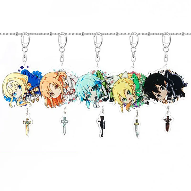 1 шт. Творческий мультфильм обувь для вечеринки в Стиле косплей Sword Art Online Аниме брелок акриловое кольцо