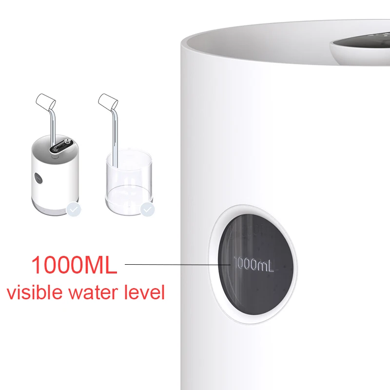 1L Built-in battery Air Humidifier With 3000mAh Battery Ultrasonic Essential Aroma Oil Diffuser Home Portable Air Purifier Mist