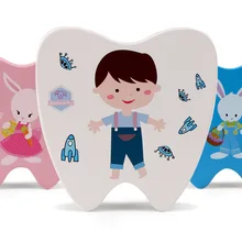 Ya wu деревянный детский цветной зуб типа ya wu молочные зубы чехол для хранения детские зубы ya wu коллекция коробка для хранения