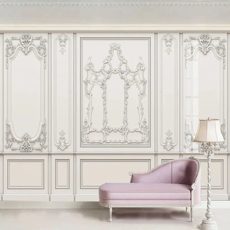 Papel de Parede Mural Personalizado Gesso 3d Estéreo Escultura em Pintura de Parede Sala de Estar tv Sofá Quarto Decoração Luxuosa