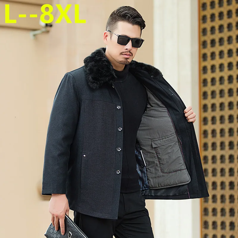 10XL 8XL 6XL 2 в 1 мужская зимняя куртка с меховым воротником модная теплая подкладка из шерсти мужская куртка и пальто ветрозащитная Мужская парка casaco