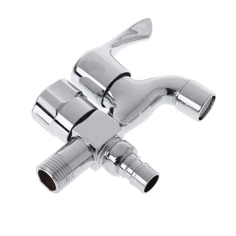 

Drop Shipping Multifunctional Washing Machine Two Faucet Double Outlet Dual Connector Water Tap Silver Color 125x60mm