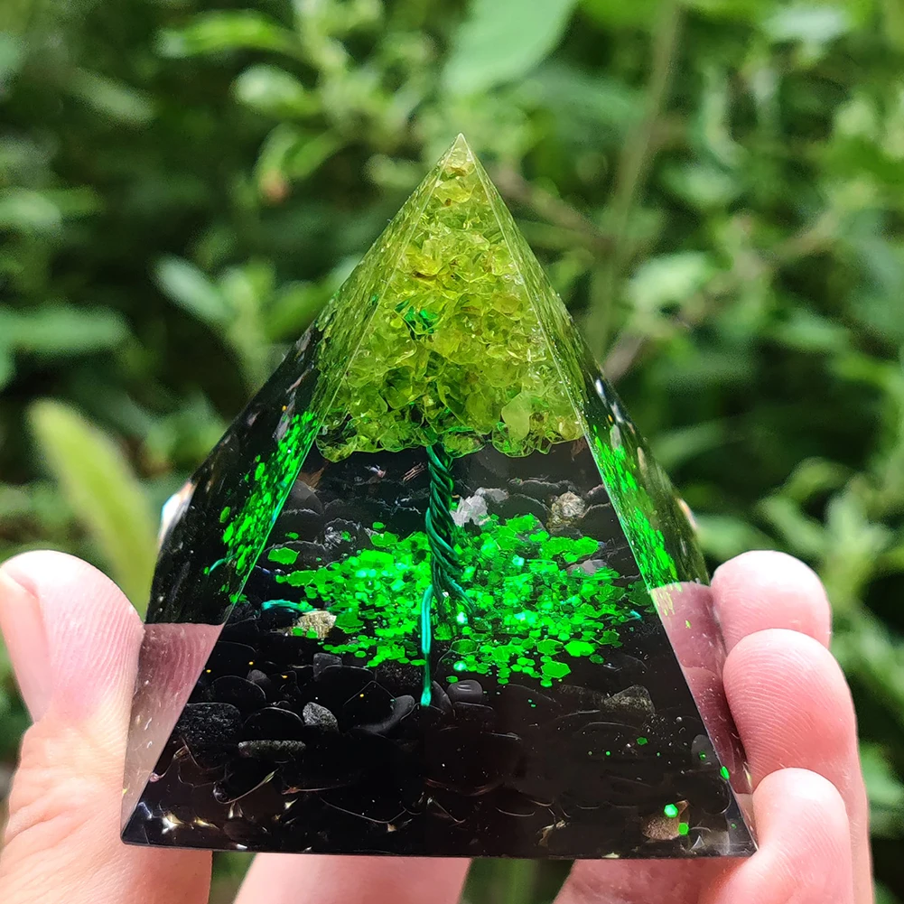 Natural Tiger Eye Orgonite Pyramid Healing Crystals Energy Generator Reiki Chakra Multiplier Orgone Amethyst Meditation Stone5X5 wholesale jewelry components and findings Jewelry Findings & Components