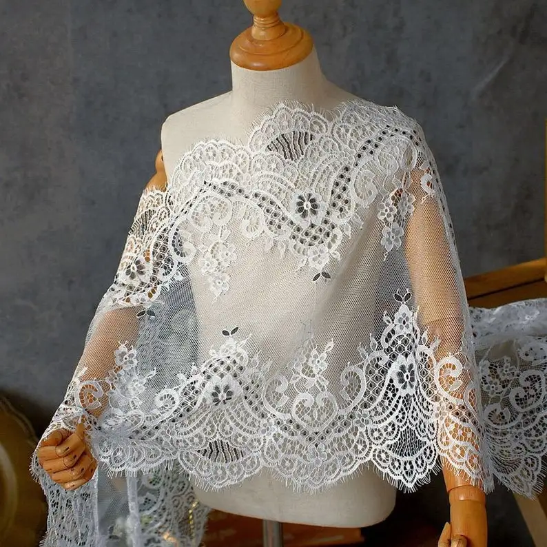 

15Meters/Lot Black And White Chantilly Lace Trim, Lace Trimming For Fashion, French Lace Trim