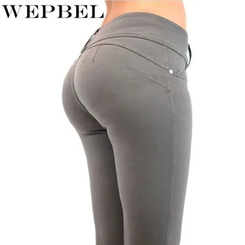 

WEPBEL 5 Colors Womens Slim High Waist Pant Trousers Elastic Pencil Pants