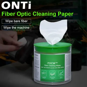 

ONTi 280pcs/box Fiber Cleaning Wipes Platform Dustfree Paper Fiber Optic Low-lint Wipes Optical Fiber Clean Paper FTTH Tools