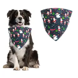 Банданы для собак, шарф для питомцев, бандана из полиэстера, моющиеся галстуки-бабочки, ошейник, шарф для кошек, собак, рождественский
