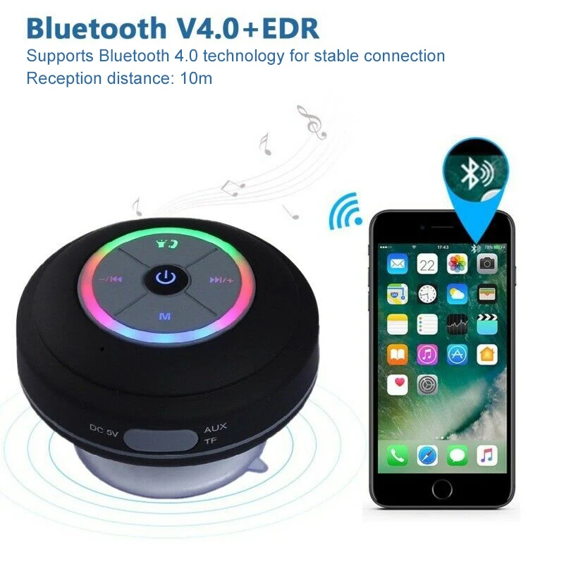 2020 Cool Shower Speaker Wireless Portable Bluetooth Speaker Waterproof Bluetooth Shower Speaker Hands-Free Car Portable Speaker 6