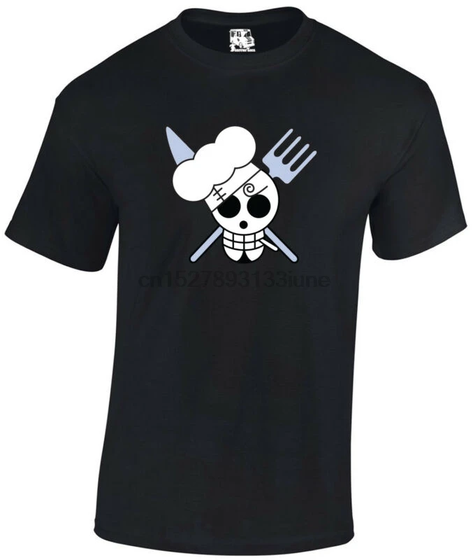 Pirate Chef skull crossbones with knife and fork mens Tee Tshirt |