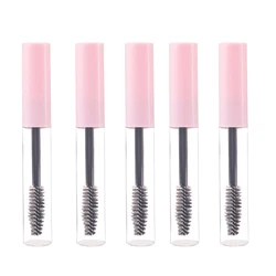 5 PCS 10ML Mascara Tubes Empty Eyelash Cream Refillable Bottles Pink/White Cosmetic Sample Container with Eyelash Brush Stick