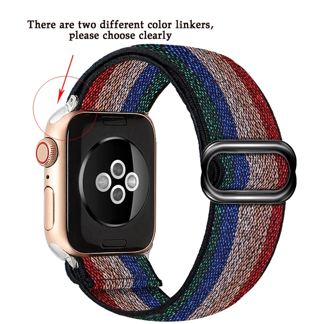 Soft and comfortable nylon Loop elastic buckle Apple watch band 38mm 42mm Series 7 SE654321 For iWatch Strap Bohemia braid  44mm 3