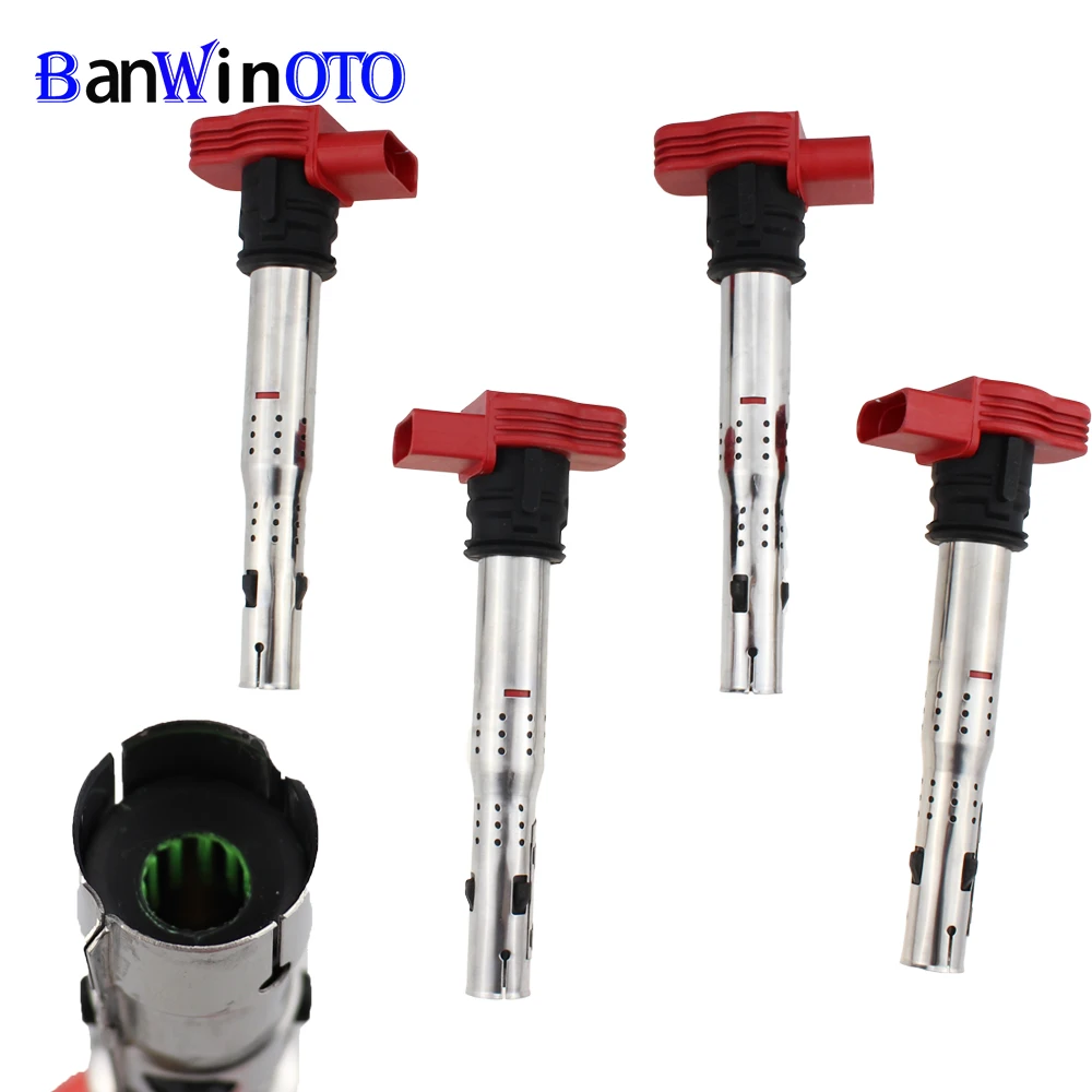 Катушка зажигания 4 шт./компл. для VW Audi Jetta Golf Passat Tiguan CC A3/4/5/6/7/8 TT Q3/5 R8 06E905115D 06E905115 ABCDE
