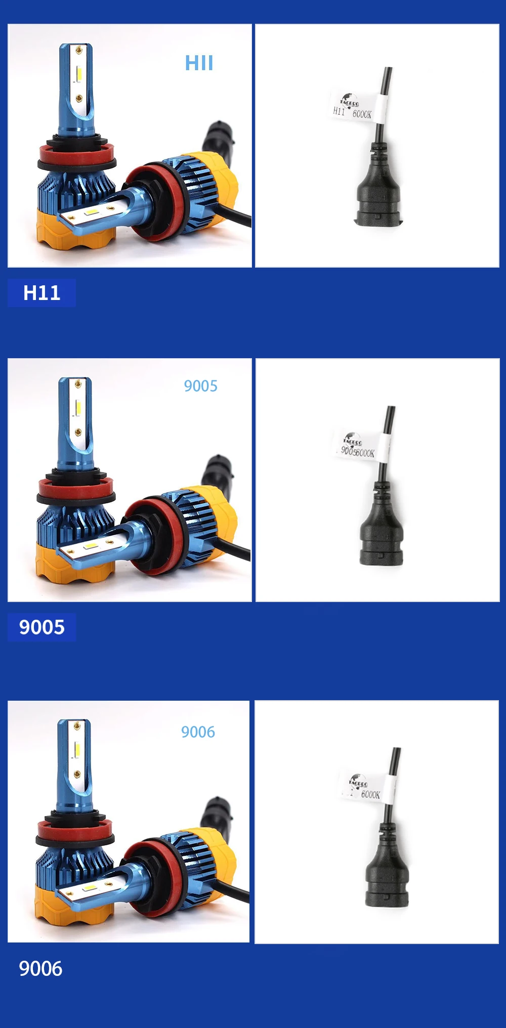 Комплект из 2 предметов, мини F32 авто светодиодный фар 9005 HB3 9006 HB4 H11 H7 H1 H3 H4 50 Вт 5400LM 6000 К светодиодный налобный фонарь лампы Противотуманные фары