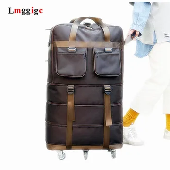 

Oversized Suitcase travel Luggage Super large capacity Bag with 6 wheels Trolley case Shrinkable Waterproof oxford box
