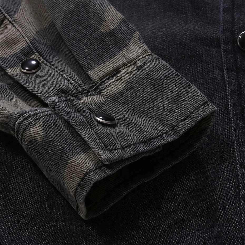 Цветная джинсовая рубашка мужская повседневная приталенная рубашка с длинным рукавом Осень хлопок джинсовая рубашка мужская одежда размера плюс W040