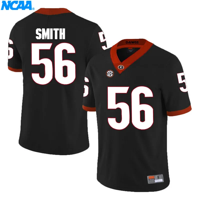 New Arrival High Quality Georgia Bulldogs Smith#56 Pyke#73 College T-shirt Jersey S-XXXL - Цвет: 4